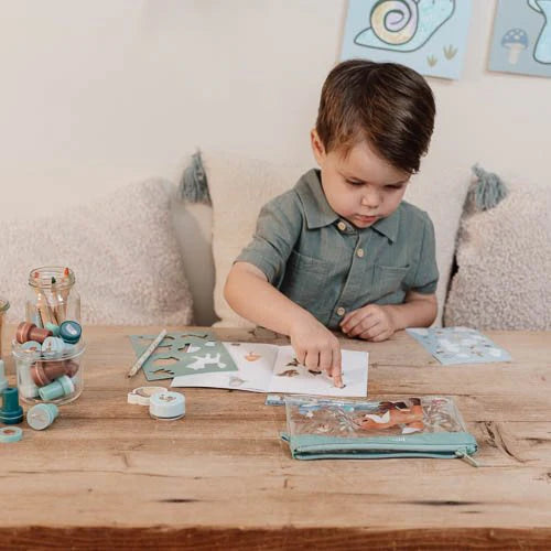 Little Dutch Schreibset blau Forest Friends Etui mit Inhalt