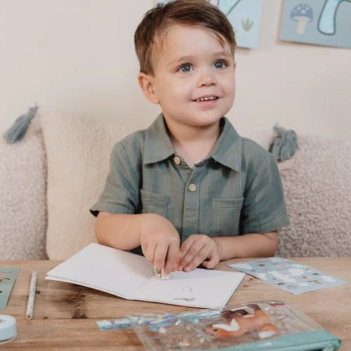 Little Dutch Schreibset blau Forest Friends Etui mit Inhalt