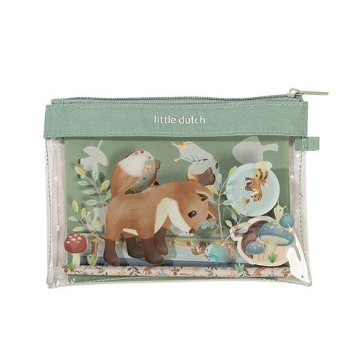 Little Dutch Schreibset blau Forest Friends Etui mit Inhalt
