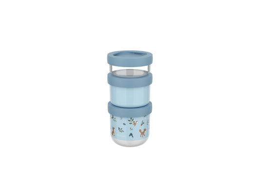 Little Dutch Snackbox blau stapelbar Mepal Mio 3-teilig Forest Friends