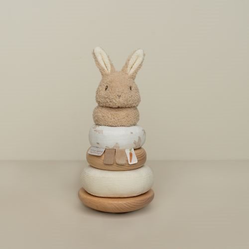 Little Dutch Stapelturm mit Ringen Baby Bunny newborn naturals  Hasenstapelturm