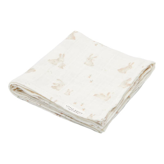 Musselintuch Swaddle 120 x 120 Baby Bunny Little Dutch