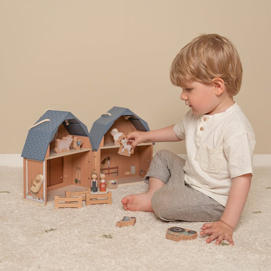Little Dutch tragbares Bauernhaus Holz Puppenhaus Little Farm