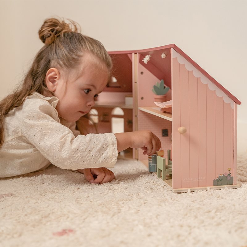 Little Dutch Tragbares Puppenhaus rosa Holz