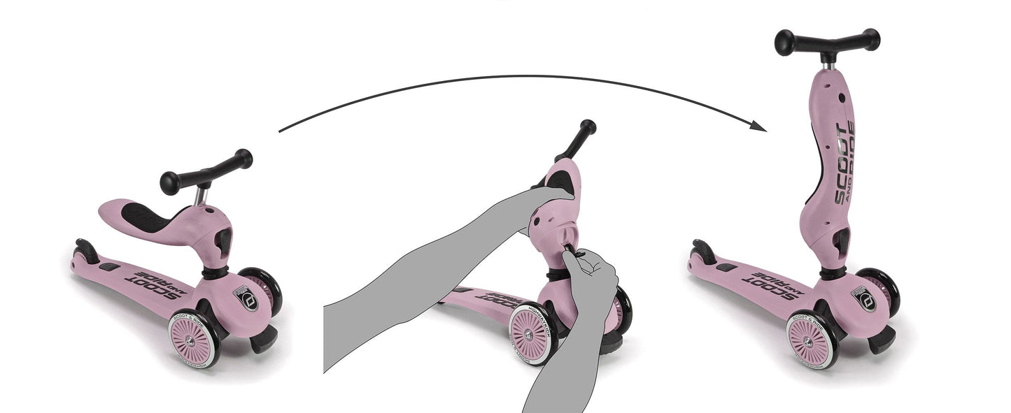Scoot & Ride Highwaykick 1 forest 2 in1 Kickboard mit Sitz grün
