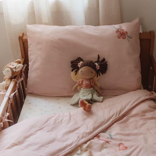 Bezug Kinderbett rosa Reh – 100x140 cm Little Dutch